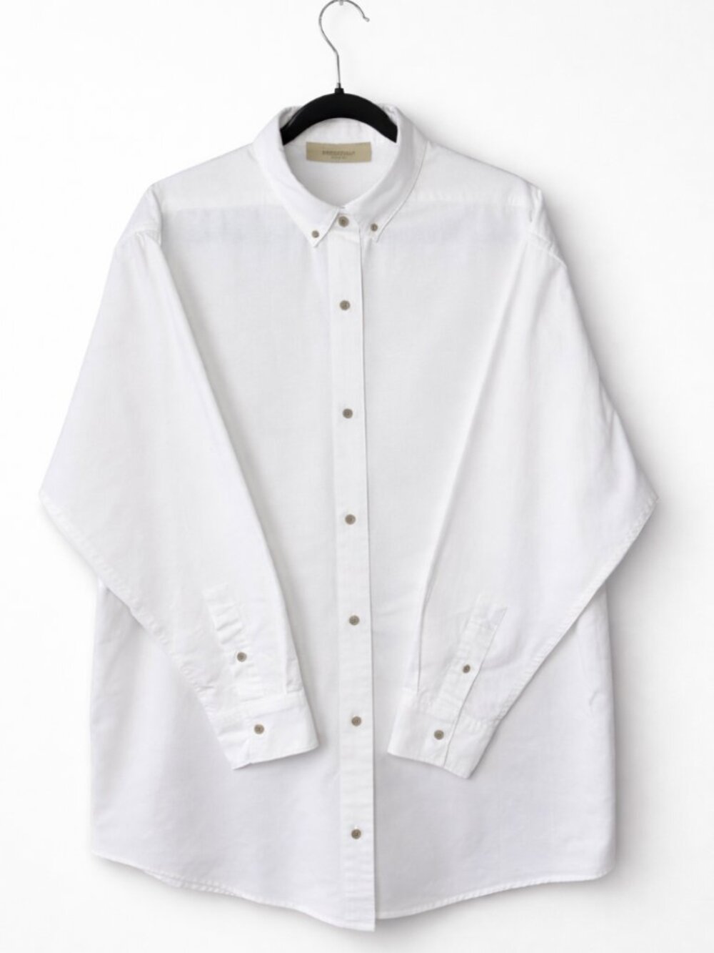 FEAR OF GOD ESSENTIALS Oversized Oxford Shirt Crisp White Cotton Button Down S